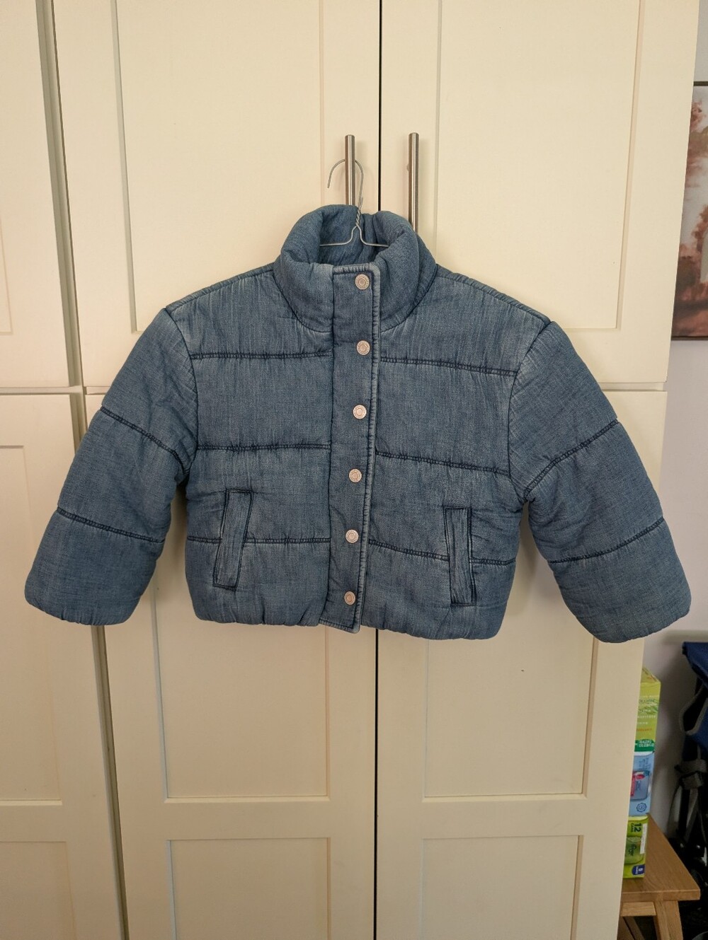 Kids Quilted Denim Puffer Jacket - Cozy Quilted Coat